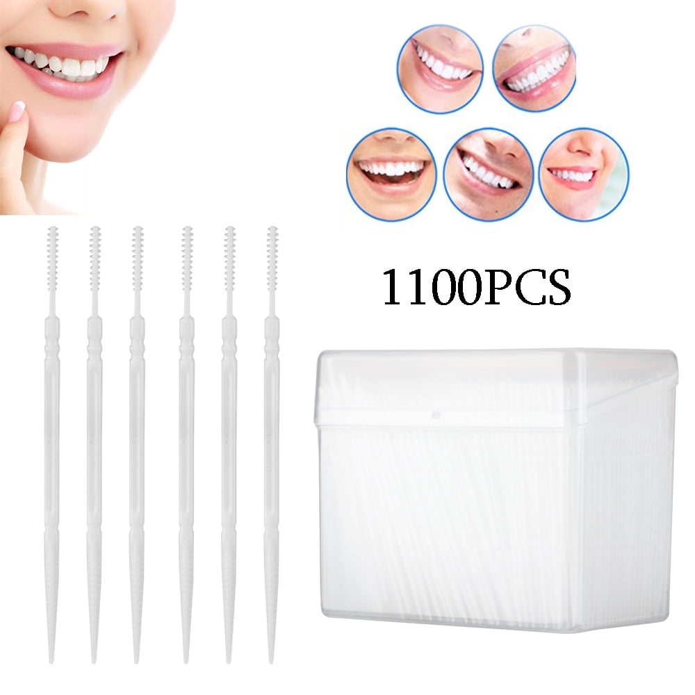 BE-TOOL 1100Pcs/Box Toothpick Brush Interdental Brushes Ultra Tight Bristles Tooth Disposable Food Grade PP