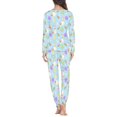 thumbnail image 3 of Renewold Blue Pj Set for Women Easter Egg Clothing Pajamas for Fall Spring Winter 2 PCS Comfort Rabbit Carrot Walking Jogger Pajama Shirt Size M, Holiday Gifts, 3 of 4