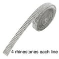 thumbnail image 1 of 1 Pc Silver&White Rhinestone Diamond Crystal Bling Decor Sticker,Car Decal 90Cm 0.9Cm Mingyiq, 1 of 9