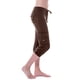 thumbnail image 1 of ICHUANYI Clearance Women Workout Out Leggings Stretch Waist Button Pocket Yoga Gym Cropped Trousers(Brown, S) ICHUANYI WER2023080707444, 1 of 8