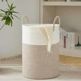 thumbnail image 3 of LUMIHO Cotton Woven Rope Laundry Hamper，Storage Basket for Blankets,Dirty Clothes,Brown-72L, 3 of 8