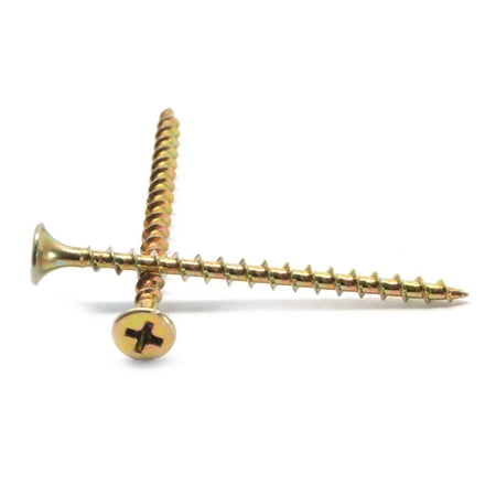 

#10 x 4 1/2 Coarse Thread Pro Drywall Screw Phillips Bugle Head Medium Carbon Steel Yellow Zinc Plated Pk 100