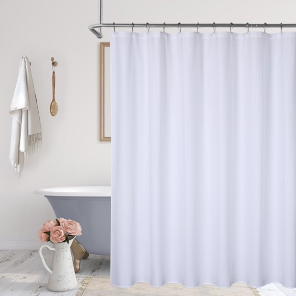 Rideau de Douche Gaufré 72x72 – Rideau en Microfibre de Qualité Hôtelière, Imperméable et à Séchage Rapide, Lavable à la Machine – Décor de Salle de Bain Moderne, Brun Ou Blanc
