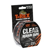 Ferociously Strong Repair Tape, Sticks to Wet Surfaces, All Weather and UV Resistant, 1.88" x 9 Yards, Clear, 1-Roll 2 Pack