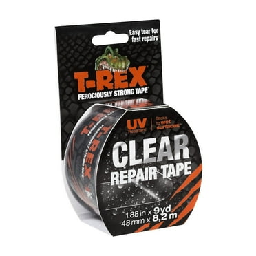 Ferociously Strong Repair Tape, Sticks to Wet Surfaces, All Weather and UV Resistant, 1.88" x 9 Yards, Clear, 1-Roll 4 Pack