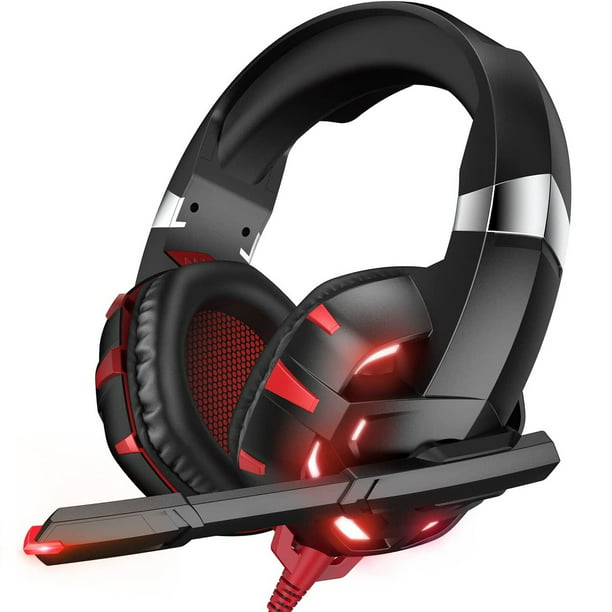 RUNMUS Gaming Headset Xbox One Headset with 7.1 Surround Sound Stereo, PS4 Headset with Noise Canceling & LED Light, Compatible with PC, PS4, Xbox One Controller(Adapter Needed), Nintendo Switch - Walmart.com