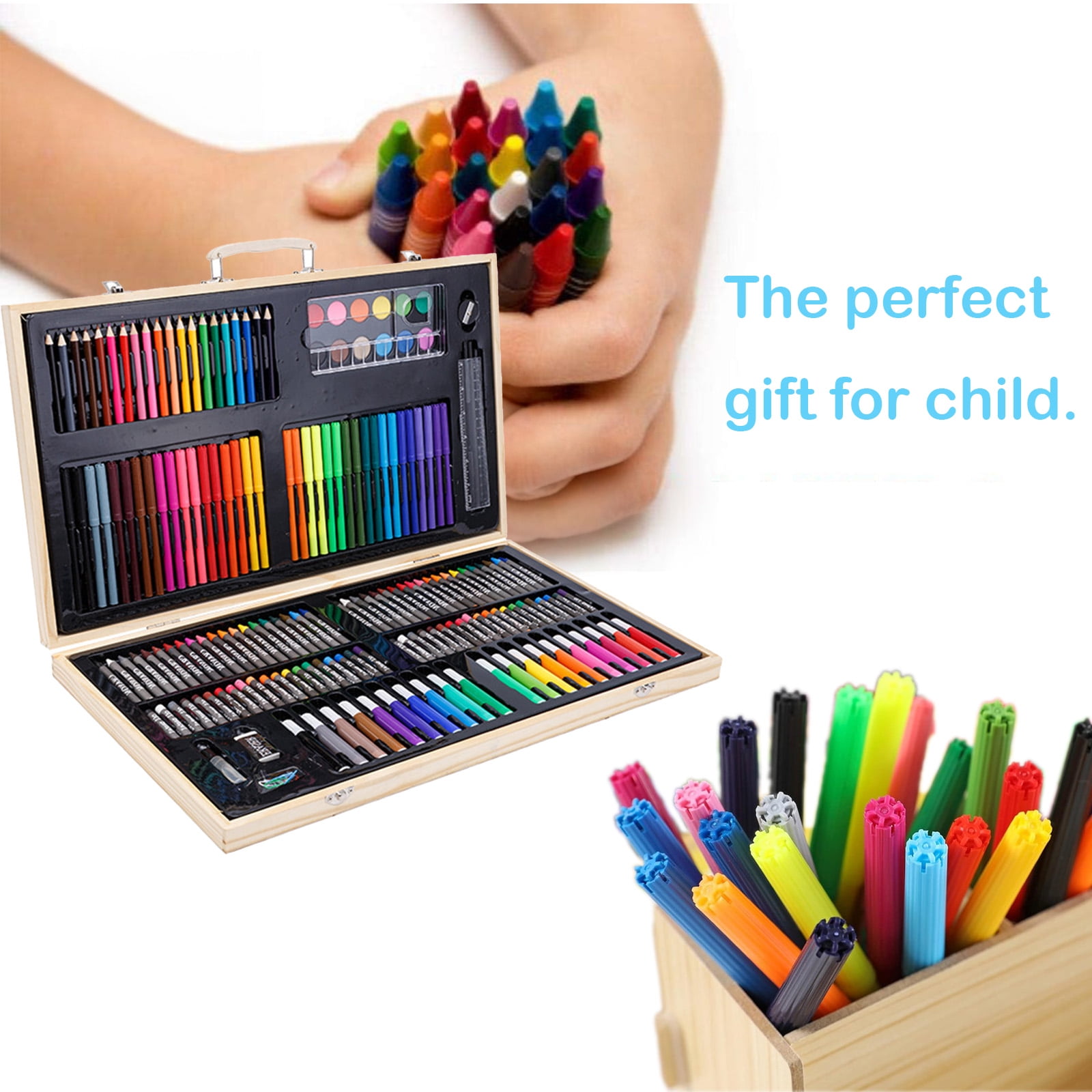 Kids Art Supplies Kit, Painting and Drawing Set for Ages 3 to 12, Ideal for Young Artists School Projects, Birthday Christmas GIft for Boys Girls 3 4 5 6-10 Years
