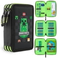 thumbnail image 1 of Estuche para lápices con relleno de Minecraft y papelería para niños, color negro, 1 of 6