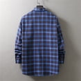 thumbnail image 4 of Baqcunre Graphic Tees Men Men'S Plaid Long Sleeved Shirt Trendy Brand Fashionable Loose Lapel Colored Woven Shirt For Men Long Sleeve Shirts For Men Tops For Men Blue L, 4 of 5