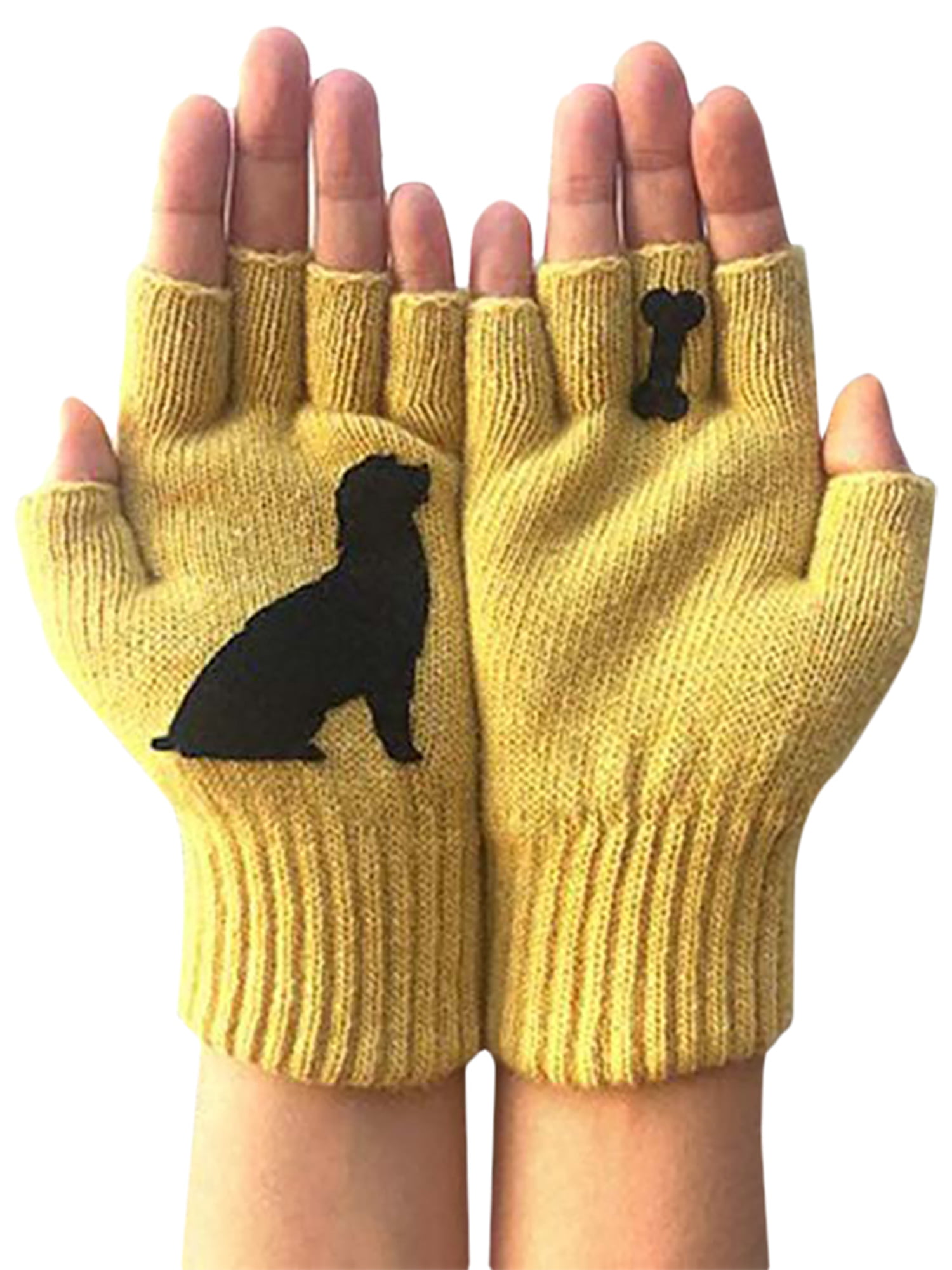 4 Pairs Winter Thick Mittens Gloves Warm Knitted Gloves for Women Girls