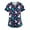 Dark Blue, variant on Luxalzxs Scrub Tops Women, Christmas Print Nurse Uniforms Short Sleeve V-Neck Scrub Tops Medical Shirts with Pockets