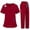 Wine-140228AA, variant on Hearthz Medical Uniform Women's Scrubs Set Classic V-Neck Top & Jogger Pants Scrubs Women Set