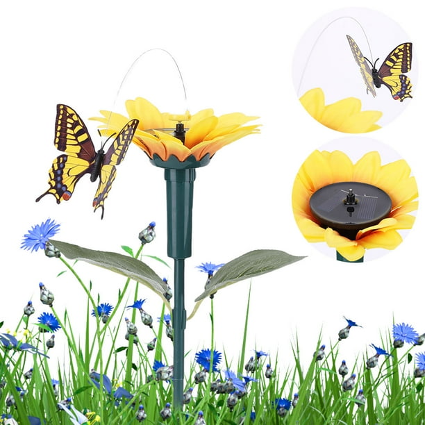 Estaca Impermeable Mariposa Bailando Solar Girasol JShteea