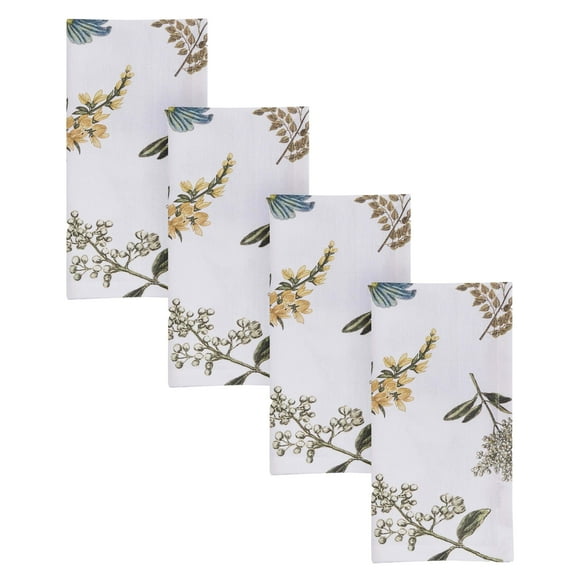 Park Designs Flower Market White Floral Napkin Set of 4