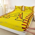 thumbnail image 3 of Manfei Letter A Monogrammed Twin Sheet Sets,Baseball Game Twin Fitted Sheet,Yellow Red Flat Sheet For Boy,Microfiber Room Decorative,3 Pieces, 3 of 7