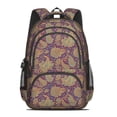 thumbnail image 2 of Paisley and Floral Purple Pattern Cute School Backpack Bag with Padded Back and Adjustable Shoulder Straps 16.9 X 12.6 X 5.9 Inches, 2 of 5