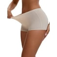 thumbnail image 4 of INSPIRE CHIC Women's High Waist Seamless Boyshorts Elastic Waistband Ice Silk Breathable Comfy Shorts L Beige, 4 of 4