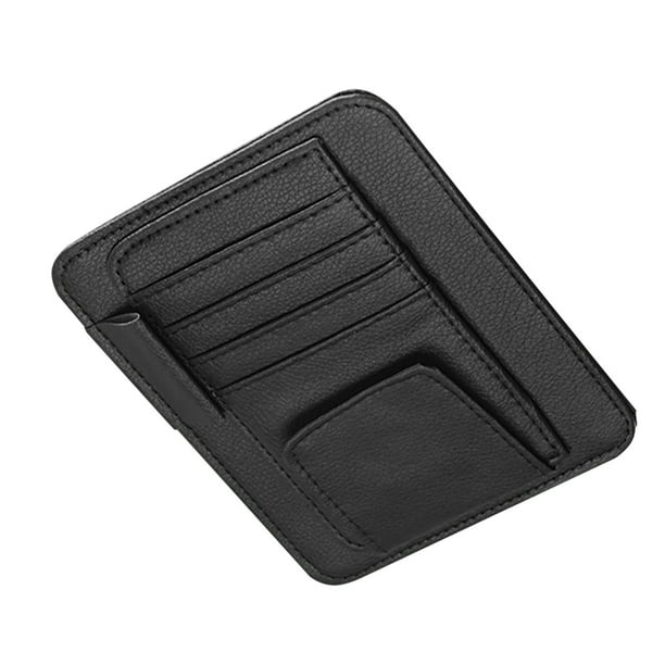 Soporte de cuero para gafas de sol para visera de coche. Clip magnético para gafas de sol para visera de coche. Organizador de gafas de sol para visera para guardar gafas, tarjetas y mascarillas.