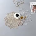 thumbnail image 2 of Set of 4 Gold and Silver Metallic Round Placemats Laminated Vinyl Foil Dining Table Decoration, 2 of 5