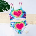 thumbnail image 2 of NAISIBABY Girls Bikini Swimsuit 2-Piece, Spaghetti Strap Trendy Tie-Dye High Waist Summer Beach Holiday Bathing Suits Multicolor 9T, 2 of 7