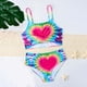thumbnail image 1 of Traje de baño de 2 piezas para mujer, trajes de baño para mujer, traje de baño infantil estampado con abertura para niña para vacaciones en la playa, protección solar, conjunto de traje de baño para n, 1 of 7