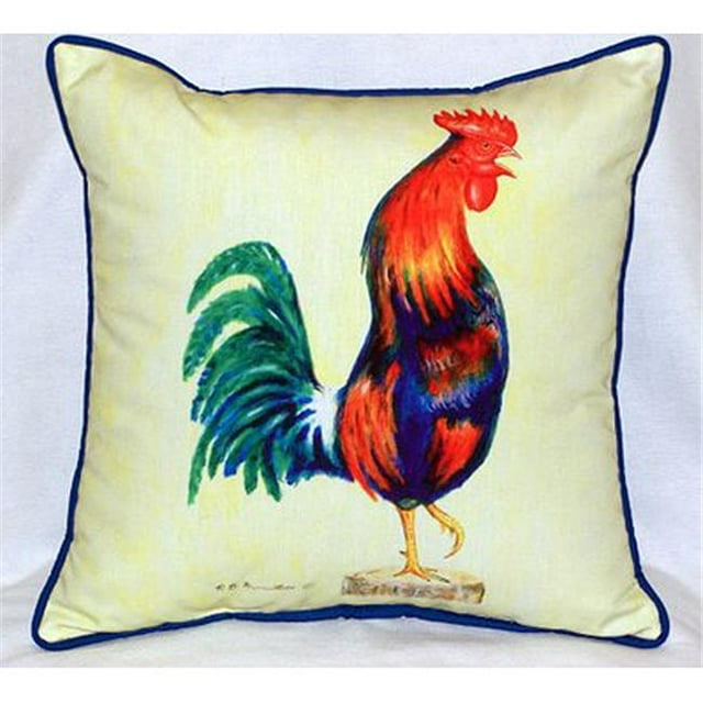 Betsy Drake HJ037 Coq Bleu Grand Oreiller Intérieur-Extérieur 16 Po x 20 Po.