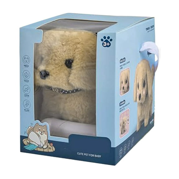 2025 New Upgrade Robot Puppy Interactive Electronic Plush Puppy Toy,Realistic Puppy Walking, Barking & Tail Wagging,Cute Puppy for Birthday Gift and Holiday Celebratioin (Golden Retriever)