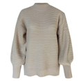 thumbnail image 5 of Fesfesfes Women Sweaters O-Neck Loose Casual Solid Fashion Long-Sleeved Knitted Sweater, 5 of 7