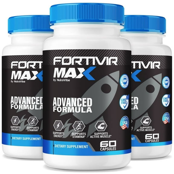 (3 Pack) Fortivir Max – Original FortivirMax Formula with Ingredients to Help Maintain Energy, Support Performance & Daily Vitality | Just 2 Easy-to-Swallow Pills a Day (180 Capsules)
