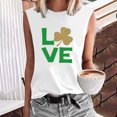 thumbnail image 2 of Patrick's Day Casual Mujer Sin mangas O-cuello Impreso Tops Damas Chaleco Pompotops lopia997322, 2 of 4