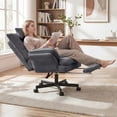 thumbnail image 4 of Hawsaiy Big and Tall Office Chair with Footrest, Ergonomic Executive Desk Chair with Flip-Up Arms, Reclining High Back Computer Chair with Headrest & Side Pockets, Dark Gray, 4 of 10
