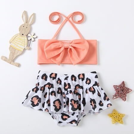 

Gubotare Leopard Swimwear Bikini Two Toddler Swim Baby Watermelon Swimsuit Girls Pieces Girls Swimwear Girls 14 16 Swim Suits Pink 6-12 Months