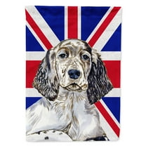 English Setter with English Union Jack British Flag Garden Flag