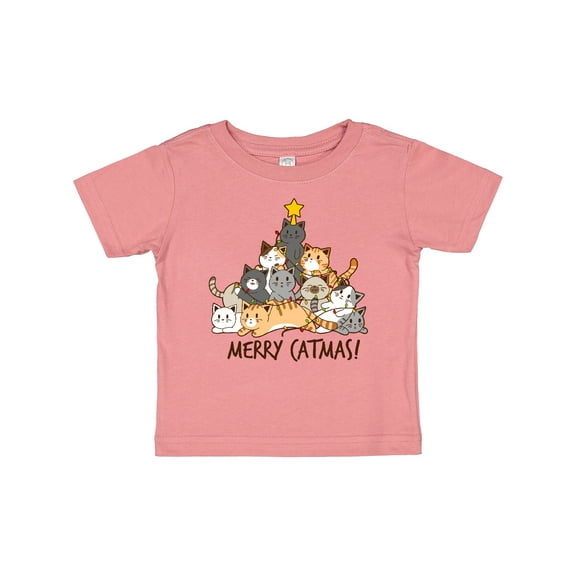 Inktastic Merry Catmas with Cat Tree and Yellow Star Boys or Girls Baby T-Shirt
