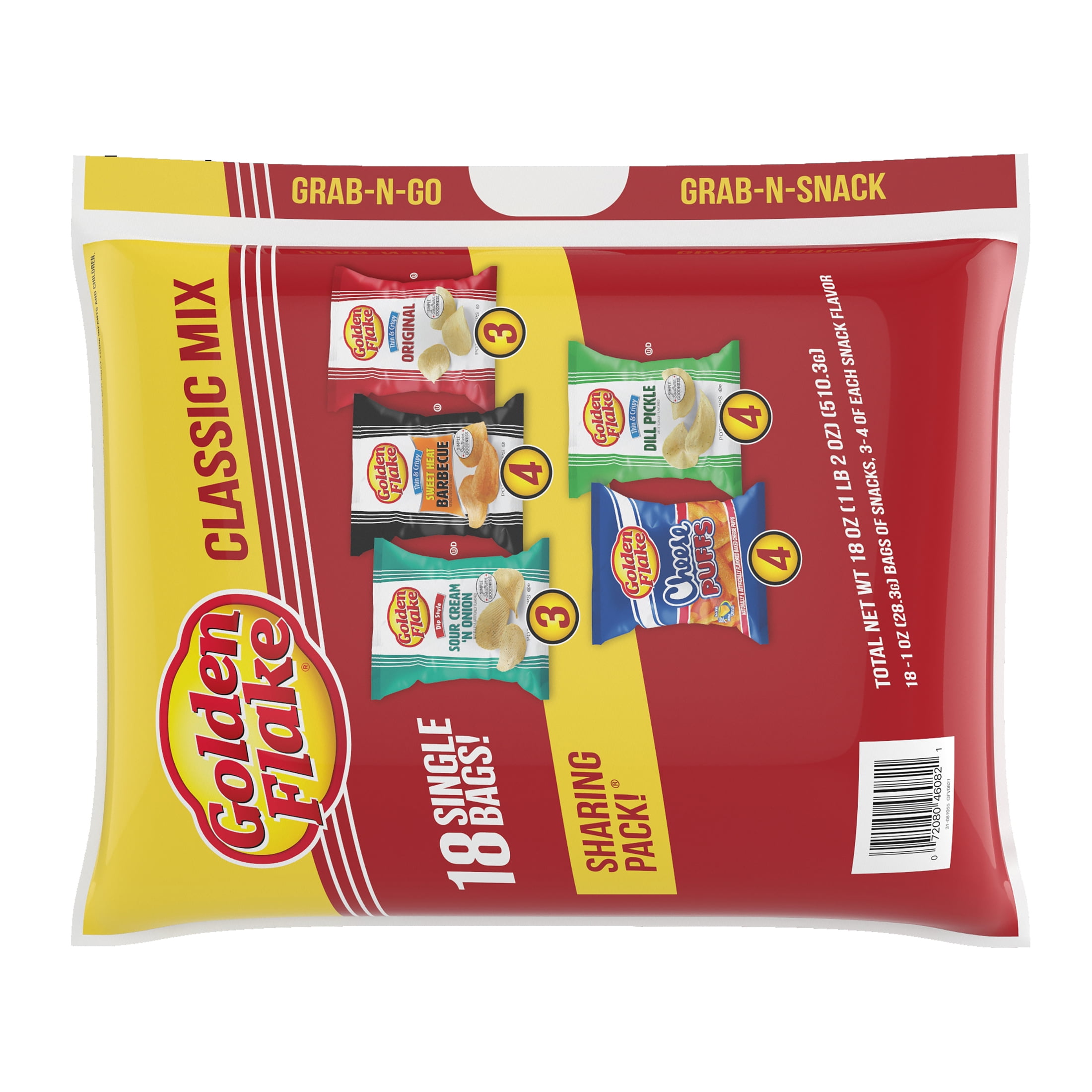 Golden Flake Classic Mix Snack Sack, Variety Pack, 1 oz, 18 Count
