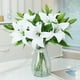 thumbnail image 1 of piezas de lirio tigre artificial de tacto real, lirio de Pascua, flores de primavera falsas para decoración de bodas, fiestas en casa, lirio de plástico falso (blanco, 8), 1 of 5