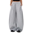thumbnail image 2 of Barrel Leg Sweatpants Women 2025 Loose Fit Elastic Waist Wide Leg Casual Pants with Pockets Trousers Sweats, 2 of 6