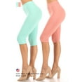 thumbnail image 5 of Women's High Waist Casual Solid Slim Running Yoga Bermuda Leggings Pants S-3XL (Pack of 2), 5 of 5