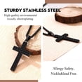 thumbnail image 3 of FindChic Mens Cross Necklace Stainless Steel Black Christian Crucifix Pendant for Husband Father Boyfriend Son Birthday Father's Day Gift with Packaged, 3 of 8