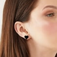 thumbnail image 4 of SUSHANG Drop Glaze Love Small Earrings Little Heart Stud Earrings for Women Black Red Green Heart Earrings Minimalist Heart Earrings for Birthday Christmas Jewelry Gift, 4 of 4