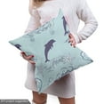 thumbnail image 5 of Ambesonne Nautical Fabric by the Yard Upholstery, Waves Dolphins Starfish, 1 Yard, Pale Blue Pale Blue, 5 of 5