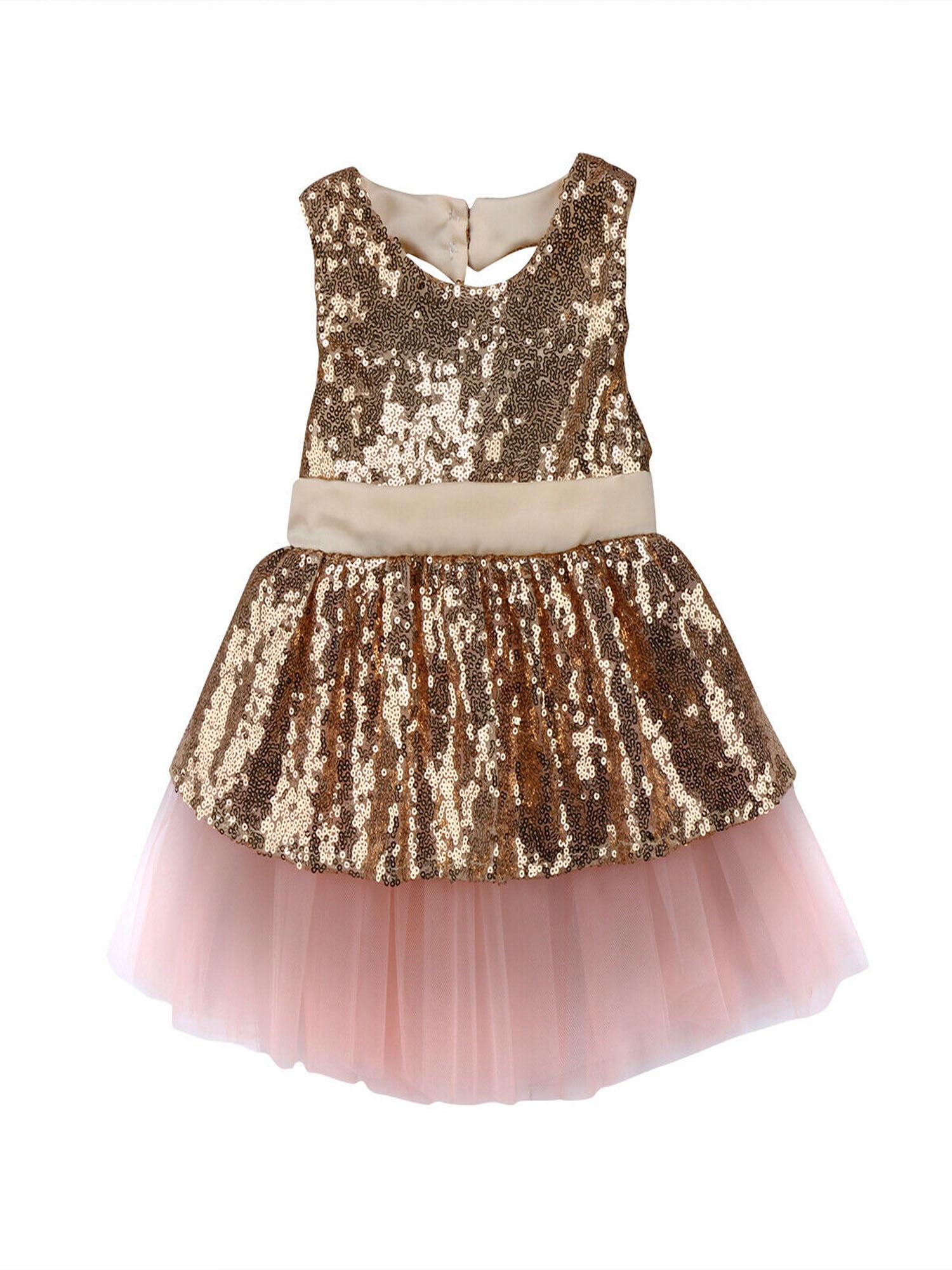Oucan Summer Infant Baby Girls Sequin Bowknot Wedding Party Romper Princess Dress 