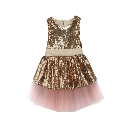 

Fashion Princess Kids Baby Girls Sequins Dress Party Dress Wedding Gown Formal Dresses