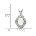 thumbnail image 2 of 925 Sterling Silver Polished Diamond and Simulated Opal Pendant Necklace Measures 16x10mm Wide - Pendant for Women, 2 of 2