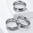 thumbnail image 4 of HIJONES Men Women's Animal Eyes Cubic Zirconia Stainless Steel Ring Band Statement Finger Jewelry Tiger Size 9, 4 of 5