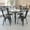 Black, variant on Emma + Oliver Commercial Grade 31.75" Square Black Metal Indoor-Outdoor Table