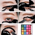 thumbnail image 2 of Paleta de sombras de ojos de 16 colores mate + 1 juego de tarjeta de plantilla de delineador de ojos de gato Tmvgtek cuidado belleza, 2 of 9