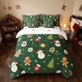 thumbnail image 3 of Manfei Snowman Twin Bedding 7pcs Snow Bedding Comforter Set, Mint Pink, Xmas Reversible, 3 of 6
