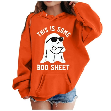 

Sweatshirt For Girls Kids Girl s Hoodie Long Sleeve Soft Sweatshirt Graphic Hoody Kids Cute Pullovers Top Clothes For Girls Toddler Winter Coat Girls Orange 90