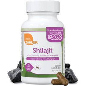 Zahler Shilajit Capsules With Clinically Validated PrimaVie, Supports Energy and Healthy Aging, 60 Capsules.